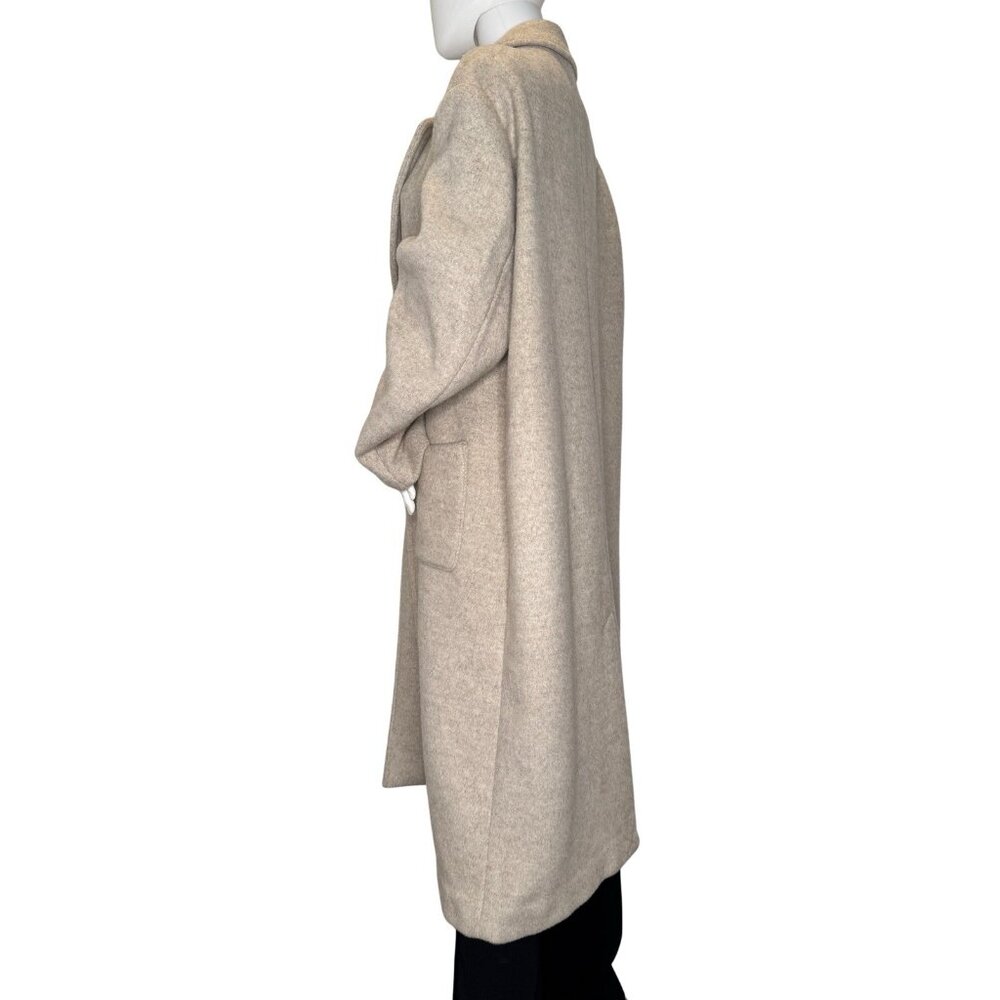 New Reformation Wool Coat Size M Wrap Beige Neutral - Picture 6 of 12